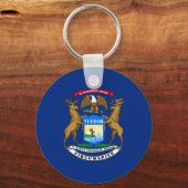 Vlag van Michigan Sleutelhanger (Achterkant)