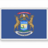 Vlag van Michigan Sticker (Voorkant)