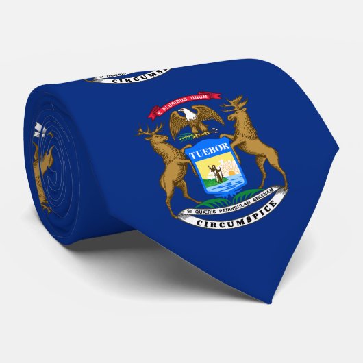 Vlag van Michigan Stropdas (Opgerold)