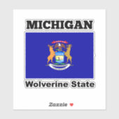 Vlag van Michigan, Wolverine-staat Sticker (Vel)