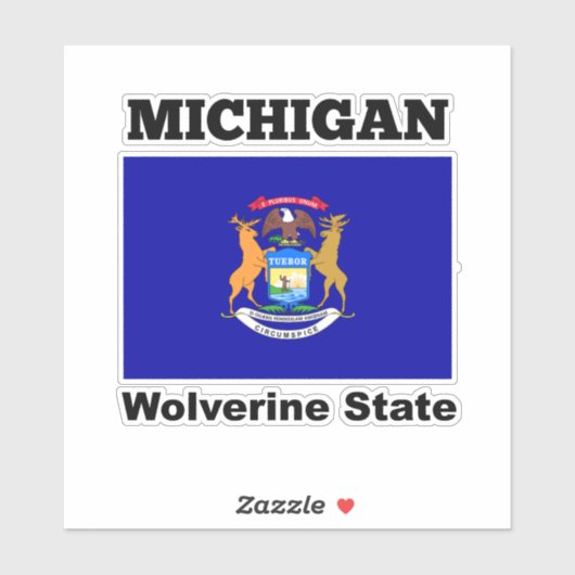 Vlag van Michigan, Wolverine-staat Sticker (Vel)