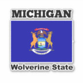Vlag van Michigan, Wolverine-staat Sticker (Voorkant)