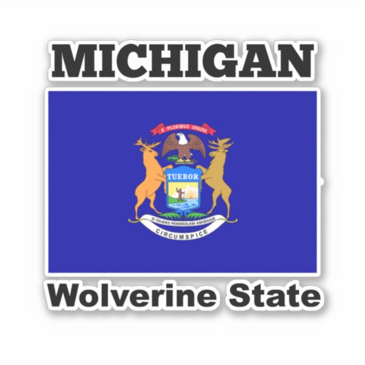 Vlag van Michigan, Wolverine-staat Sticker (Voorkant)