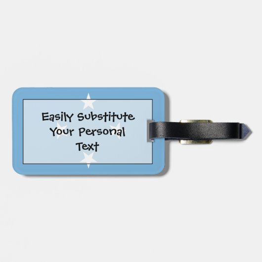 Vlag van Micronesia Easy ID Personal Bagagelabel (Achterkant horizontaal)