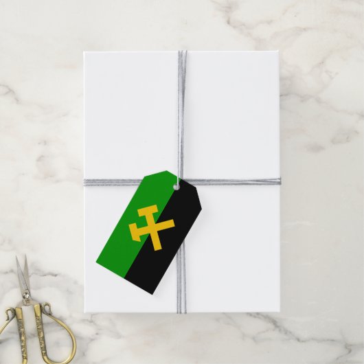 Vlag van mijnwerkers cadeaulabel (Met Touw)