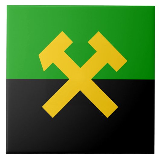 Vlag van mijnwerkers tegeltje (Voorkant)
