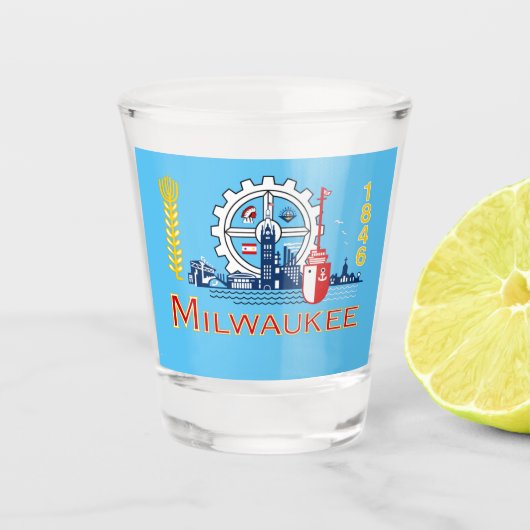 vlag van Milwaukee Shot Glas (Voorkant)