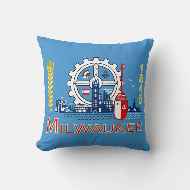 Vlag van Milwaukee, Sierkussen van Wisconsin (Voorkant)