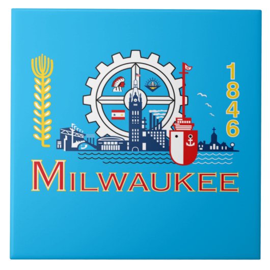 vlag van Milwaukee Tegeltje (Voorkant)
