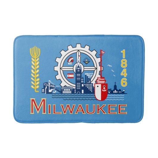 Vlag van Milwaukee, Wisconsin Bath Mat (Voorkant)