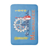 Vlag van Milwaukee, Wisconsin Bath Mat (Voorkant Verticaal)