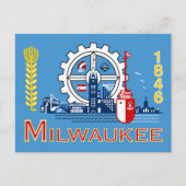 Vlag van Milwaukee, Wisconsin Briefkaart (Voorkant)