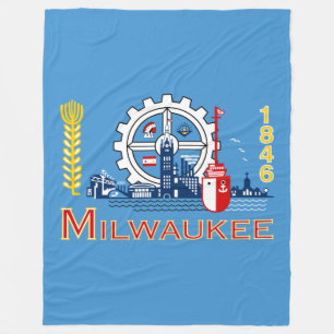 Vlag van Milwaukee, Wisconsin Fleece Blanket