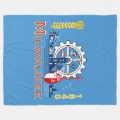 Vlag van Milwaukee, Wisconsin Fleece Blanket Deken (Voorkant (Horizontaal))