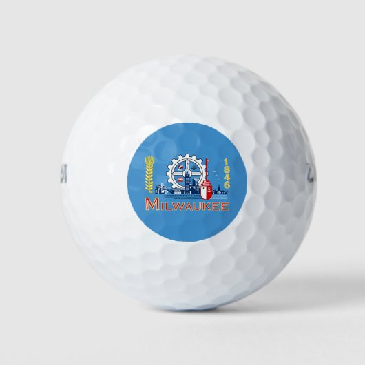 Vlag van Milwaukee, Wisconsin Golf Balls Golfballen (Voorkant)