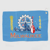 Vlag van Milwaukee, Wisconsin Golfhanddoek (Horizontaal)