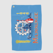 Vlag van Milwaukee, Wisconsin Golfhanddoek (Voorkant)