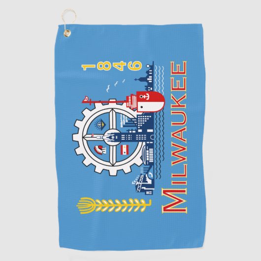 Vlag van Milwaukee, Wisconsin Golfhanddoek (Voorkant)