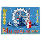 Vlag van Milwaukee, Wisconsin Large Gift Bag Groot Cadeauzakje (Achterkant)