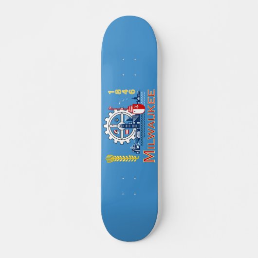 Vlag van Milwaukee, Wisconsin Persoonlijk Skateboard (Voorkant)