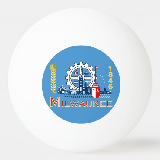 Vlag van Milwaukee, Wisconsin Ping Pong Ball (Achterkant)