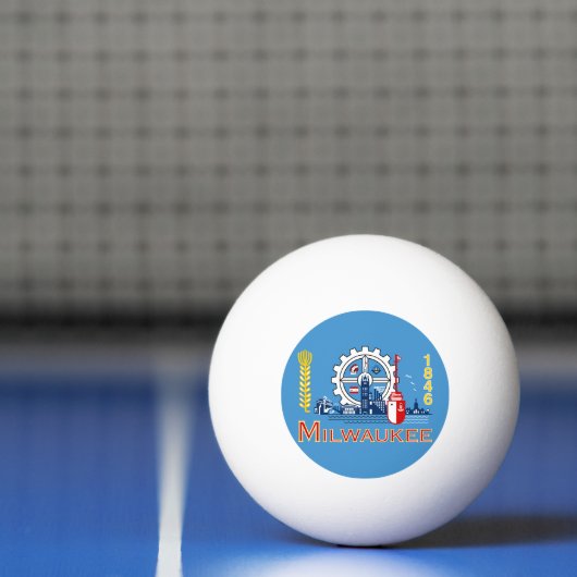 Vlag van Milwaukee, Wisconsin Ping Pong Ball (Net)