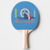 Vlag van Milwaukee, Wisconsin Ping Pong Paddle Tafeltennisbatje (Voorkant)