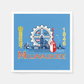 Vlag van Milwaukee, Wisconsin Servetten (Voorkant)