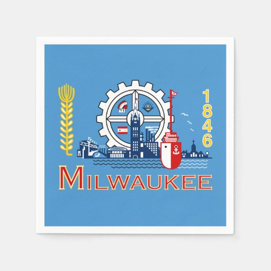 Vlag van Milwaukee, Wisconsin Servetten (Voorkant)