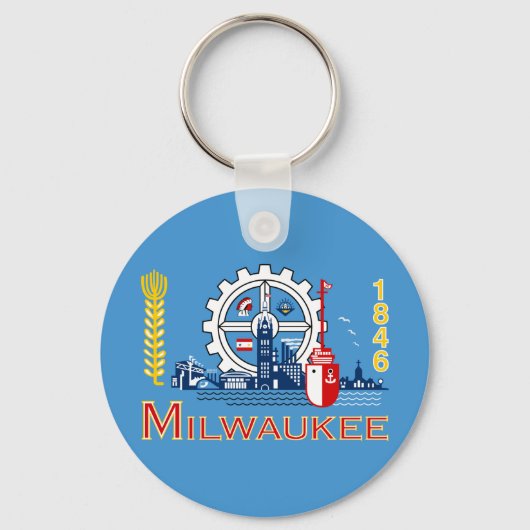 Vlag van Milwaukee, Wisconsin Sleutelhanger (Voorkant)