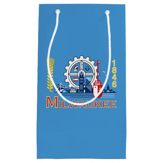 Vlag van Milwaukee, Wisconsin Small Gift Bag Klein Cadeauzakje (Voorkant)