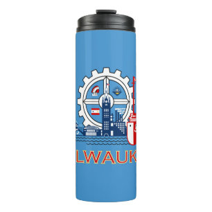 Vlag van Milwaukee, Wisconsin Thermische Tumbler Thermosbeker