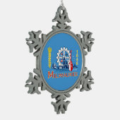 Vlag van Milwaukee, Wisconsin Tin Sneeuwvlok Ornament (Links)
