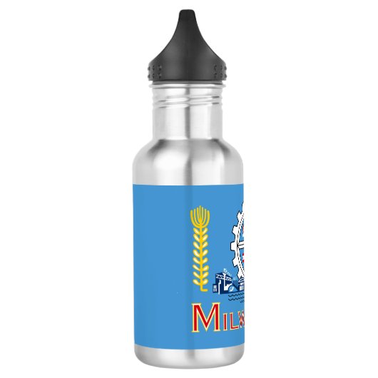 Vlag van Milwaukee, Wisconsin Waterfles (Links)