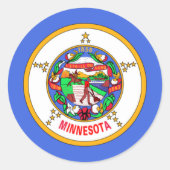 Vlag van Minnesota Ronde Sticker (Voorkant)