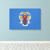 Vlag van Minsk (Belarus) Canvas Afdruk (Insitu (Houten vloer))