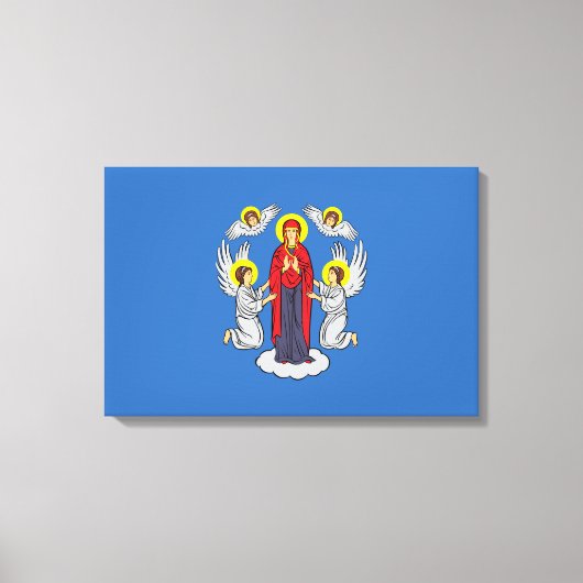 Vlag van Minsk (Belarus) Canvas Afdruk (Voorkant)
