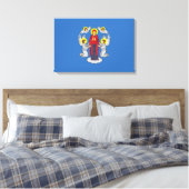 Vlag van Minsk (Belarus) Canvas Afdruk (Insitu (Slaapkamer))