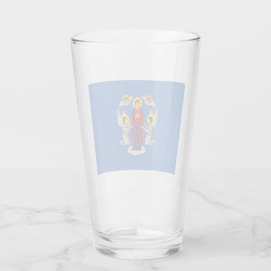 Vlag van Minsk (Belarus) Glas (Achterkant)