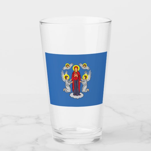 Vlag van Minsk (Belarus) Glas (Voorkant)
