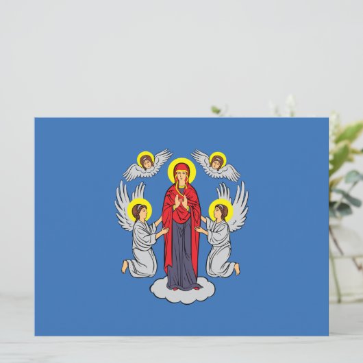 Vlag van Minsk (Belarus) Kaart (Staand voorkant)
