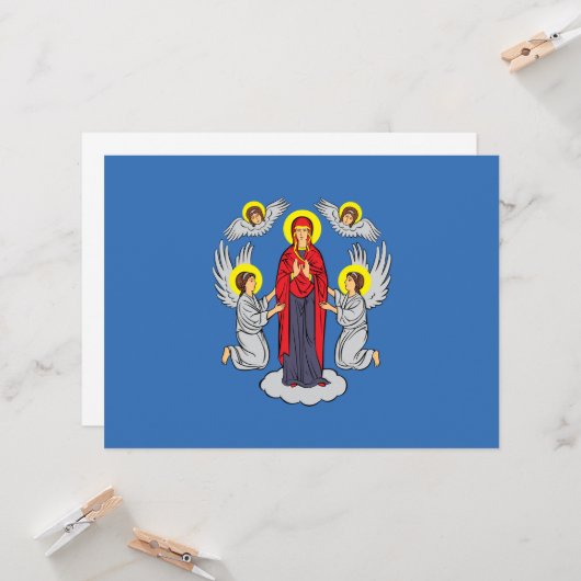 Vlag van Minsk (Belarus) Kaart (Voorkant / Achterkant in situ)