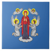 Vlag van Minsk (Belarus) Tegeltje (Voorkant)