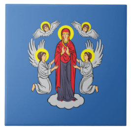 Vlag van Minsk (Belarus) Tegeltje