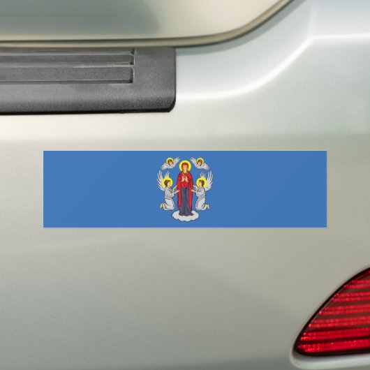 Vlag van Minsk (Wit-Rusland) Bumpersticker (Op auto)