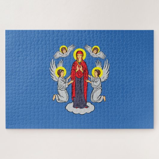 Vlag van Minsk (Wit-Rusland) Legpuzzel (Horizontaal)