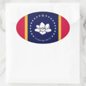 vlag van Mississippi (2020) Ovale Sticker (Tas)