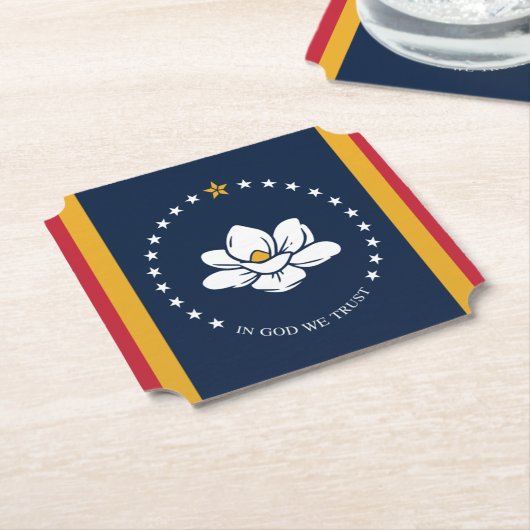 vlag van Mississippi Kartonnen Onderzetters (Gekanteld)