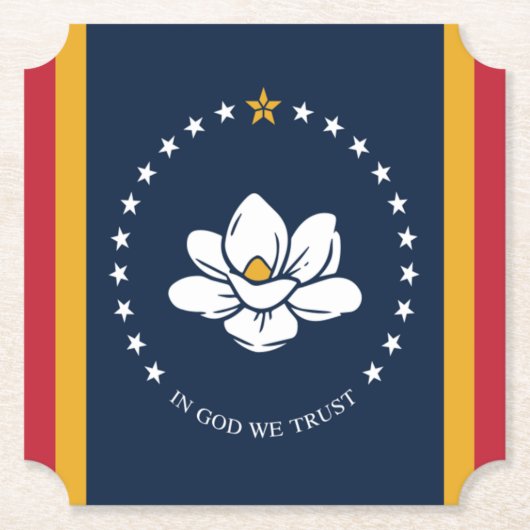 vlag van Mississippi Kartonnen Onderzetters (Voorkant)