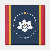 vlag van Mississippi Magneet (Voorkant)